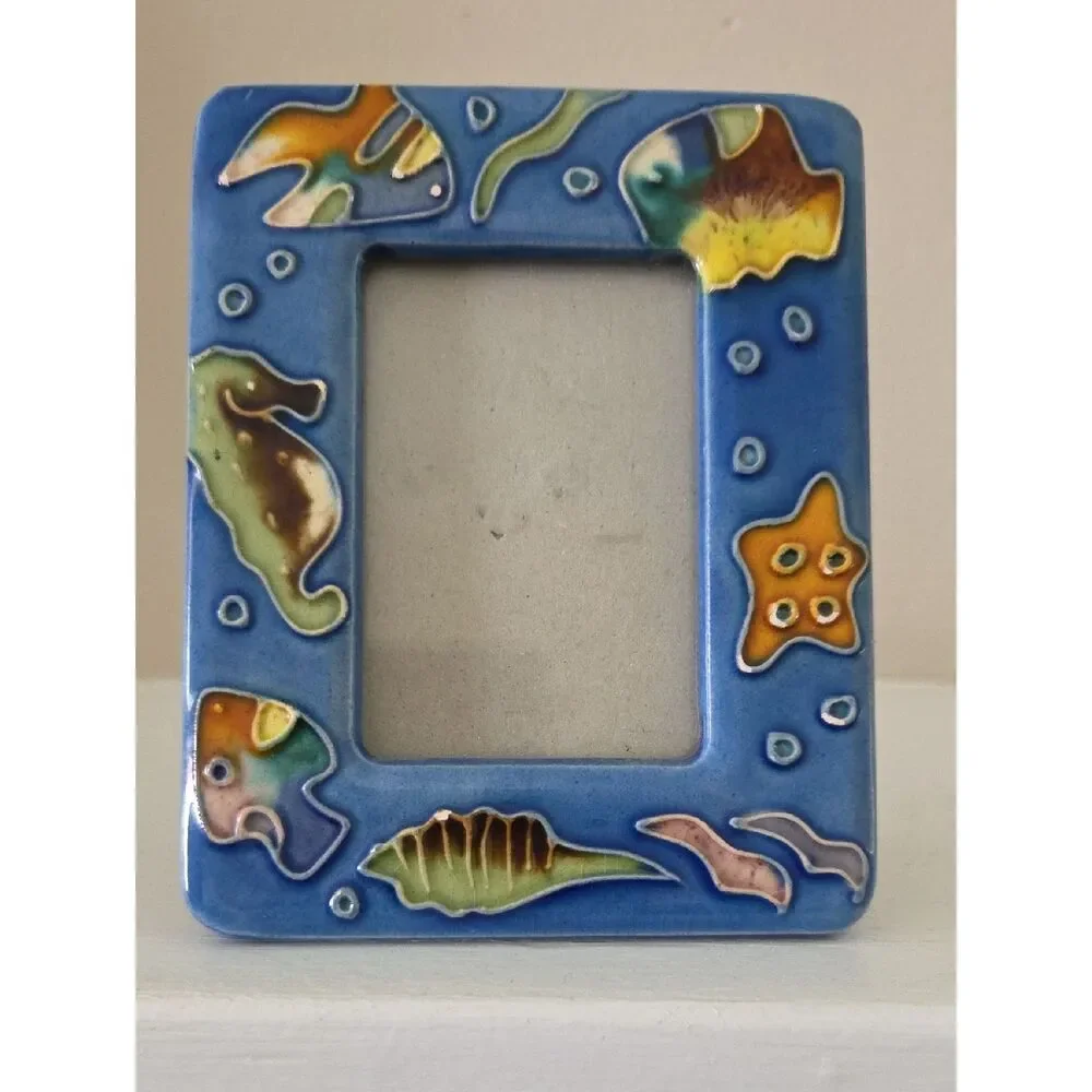 Ceramic Ocean-Themed Photo Frame